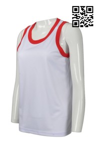 VT150 訂做度身背心T恤款式   自製LOGO背心T恤  救生員背心  製作背心T恤款式   背心製造商       白色 撞色紅色領